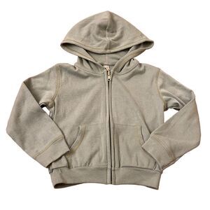 NEW SKIMS Logo Pointelle Zip Front Sweatshirt Hooded Jacket Mineral Green Size 4